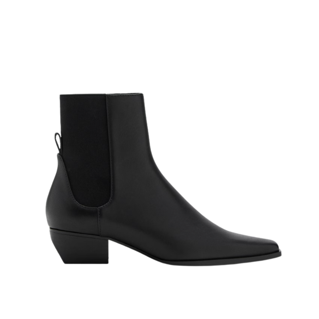 MANGO, Leather Heeled Boots