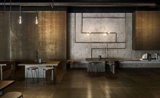 The new collections include iridescent and metallic tiles by Marco Casamonti, who intervened on the passivation processes of the metal to create moody surfaces
