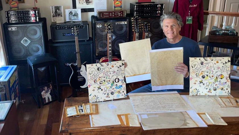 Brian Knapp with his Led Zeppelin artwork