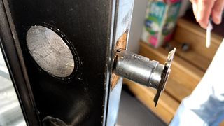 Removing deadbolt from door