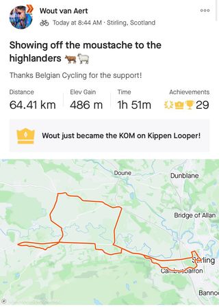 Strava file from Wout van Aert in Stirling Scotland