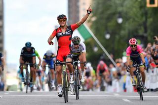 Greg Van Avermaet (BMC) celebrates his first victory as Olympic champion