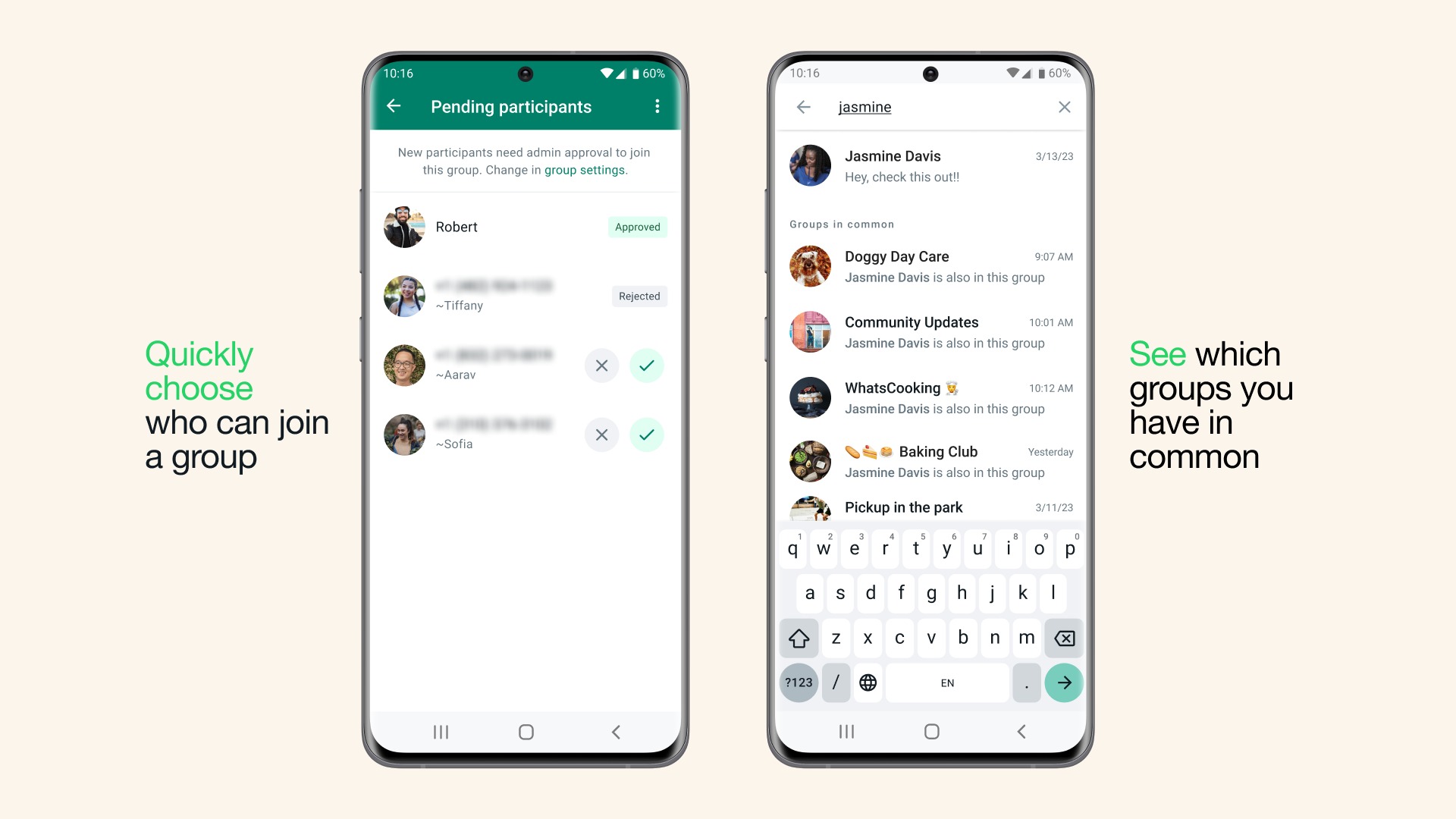 WhatsApp new group admin controls