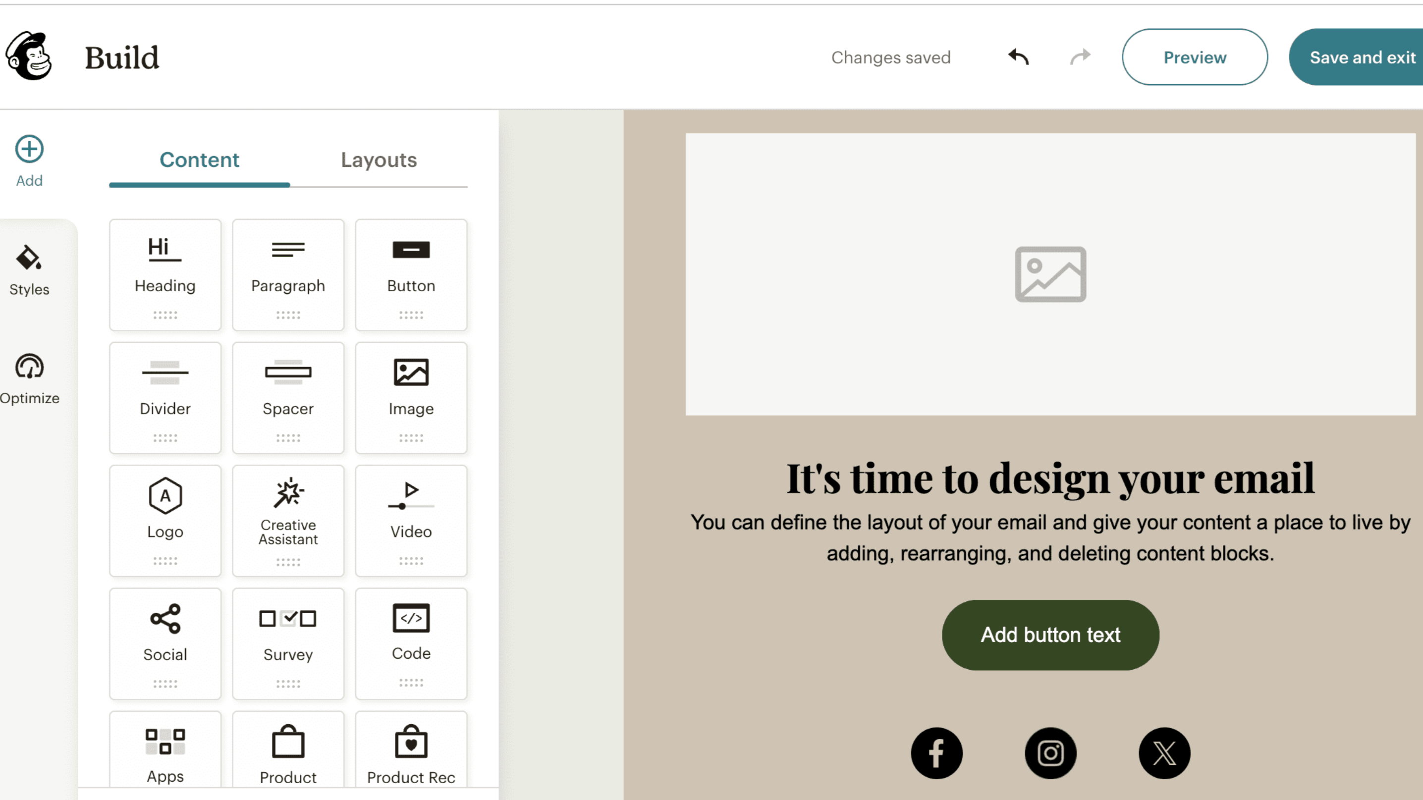 Email marketing editor