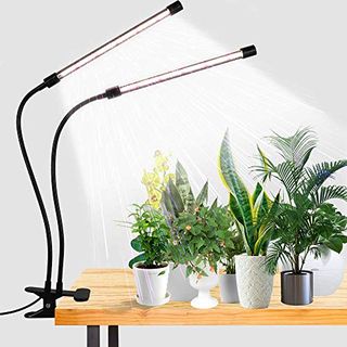 Gooingtop Led Grow Light,6000k Full Spectrum Clip Plant Growing Lamp With White Red Leds for Indoor Plants,5-Level Dimmable,auto on Off Timing 4 8 12hrs