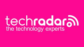 TechRadar logo in white on a pink background