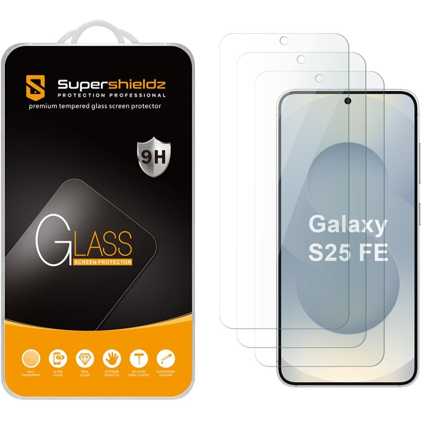 Supershieldz 3 Pack Galaxy S25 FE Tempered Glass Screen Protector
