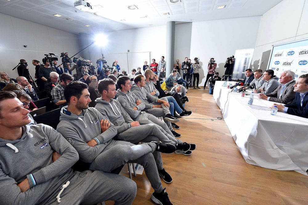 Etixx-QuickStep at Friday's press conference.