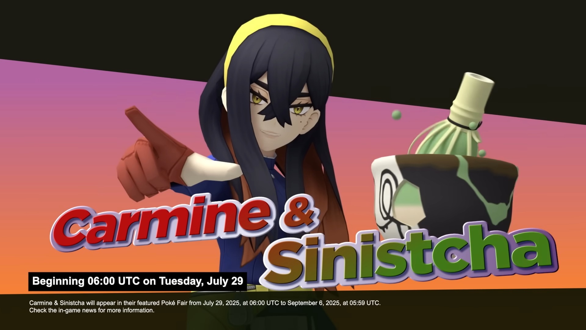 Pokemon Presents pokemon masters EX carmine and sinistcha