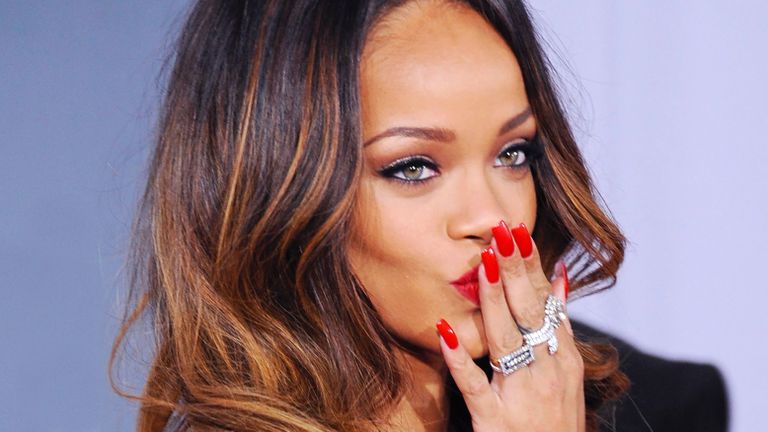 Rihanna red nails