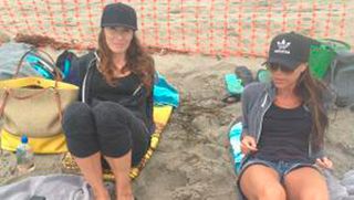 Victoria Beckham and Tana Ramsay on Malibu Beach