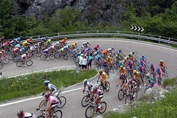 Another day, another hairpin for riders as they hit the Dolomites