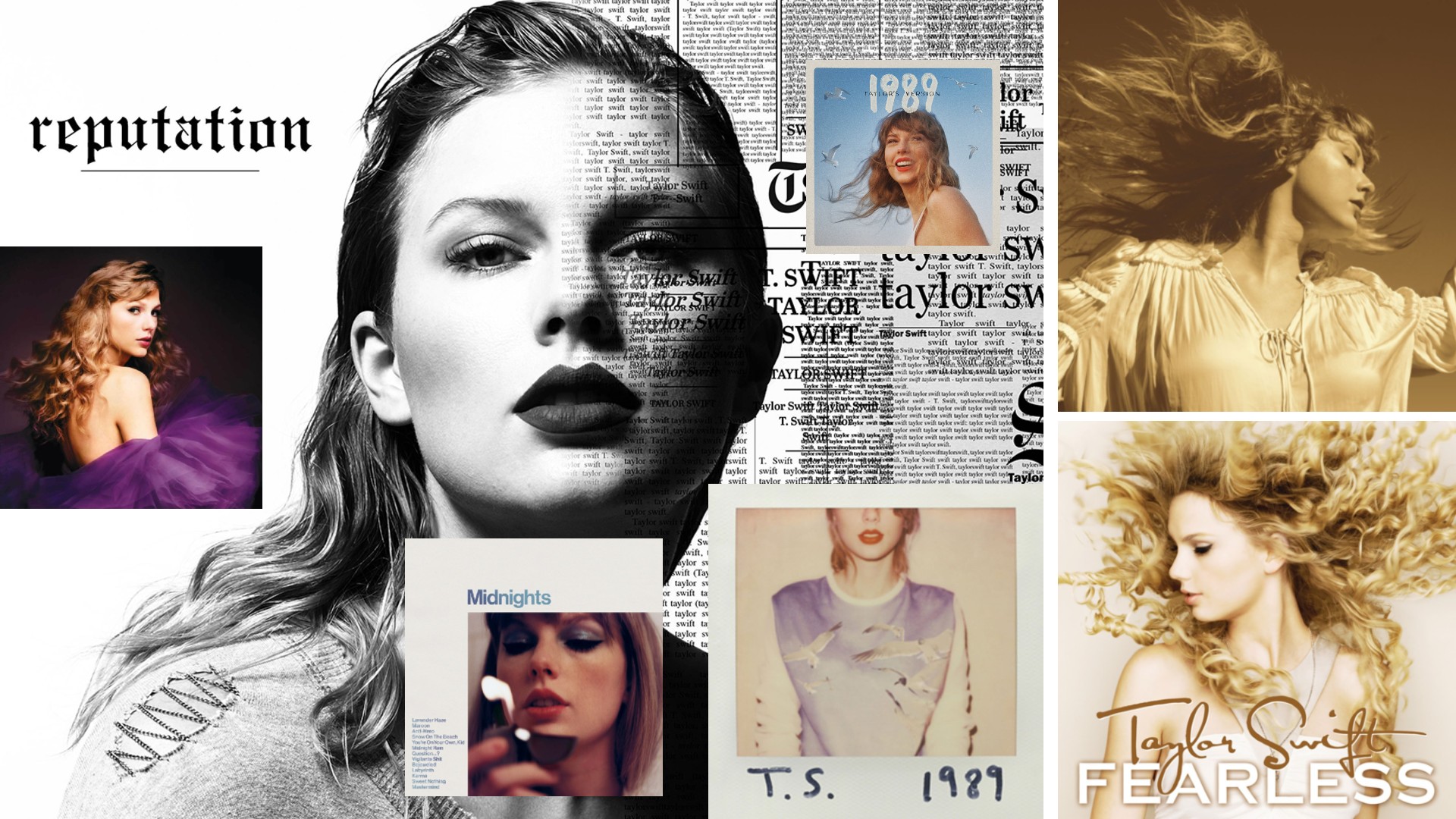 Selection of Taylor Swift albums