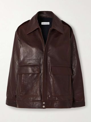 Drey Oversized Textured-Leather Jacket