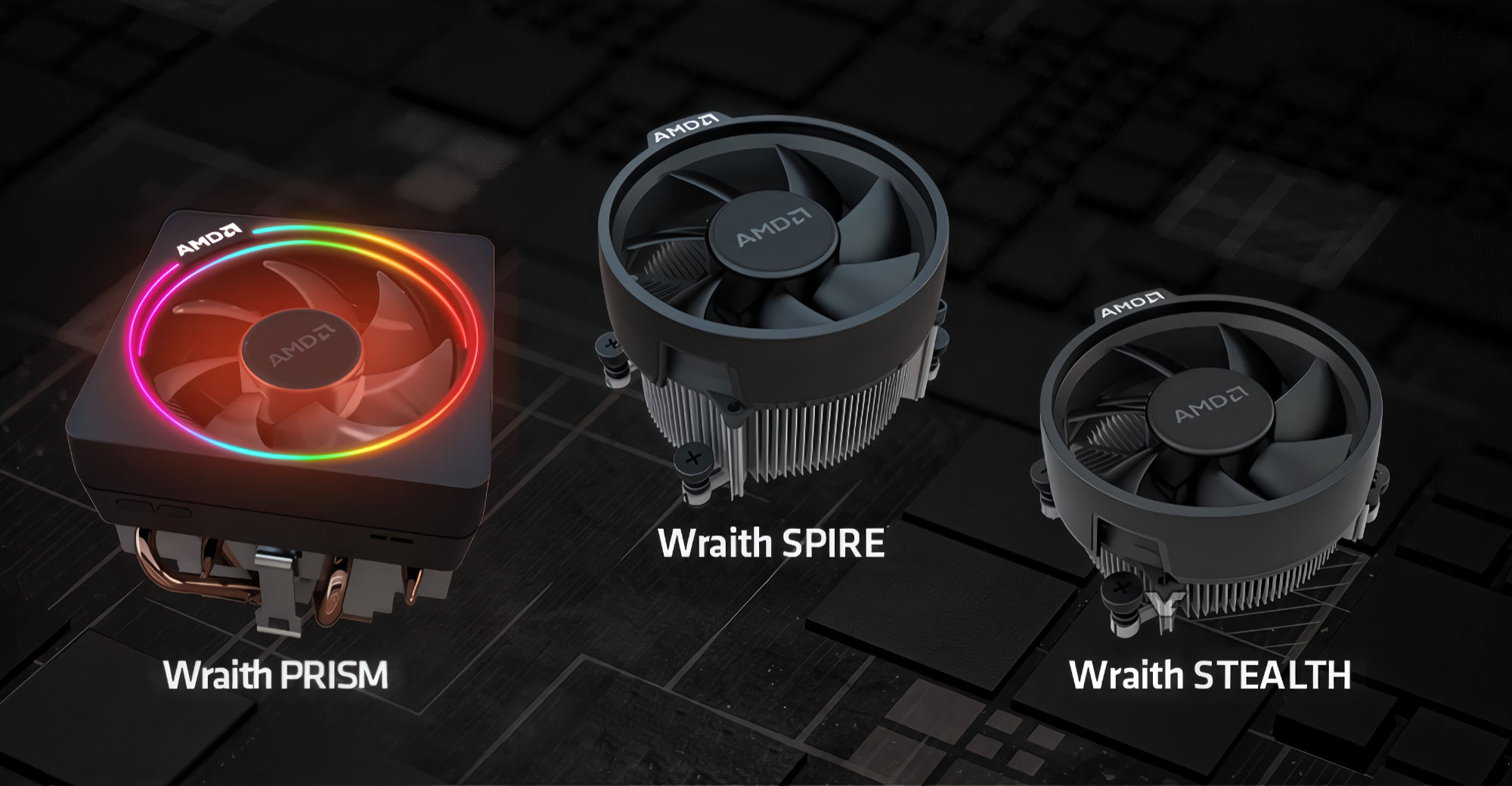 AMD Wraith series bundled stock coolers