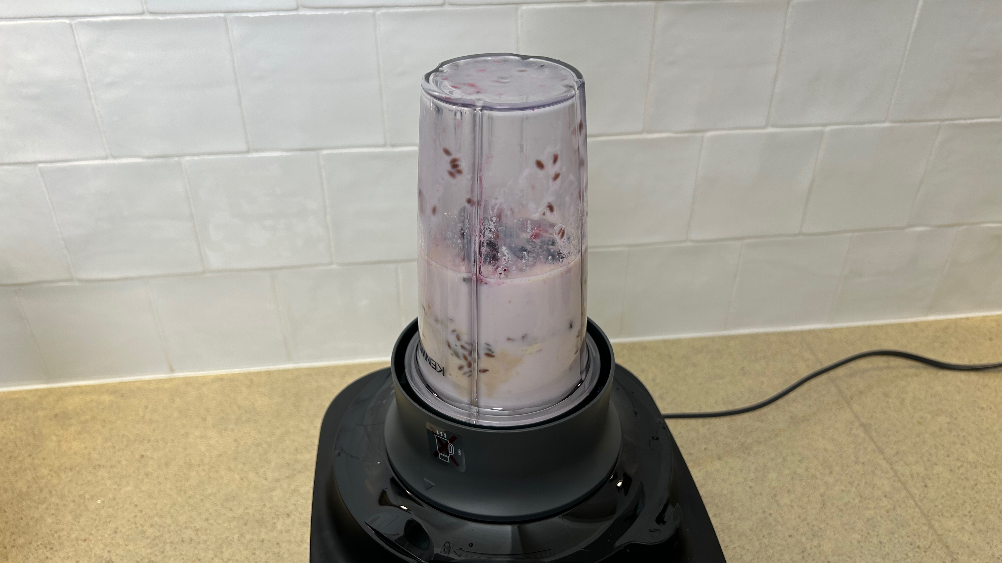 Kenwood MultiPro OneTouch Food Processor and Blender being used to make berry smoothie