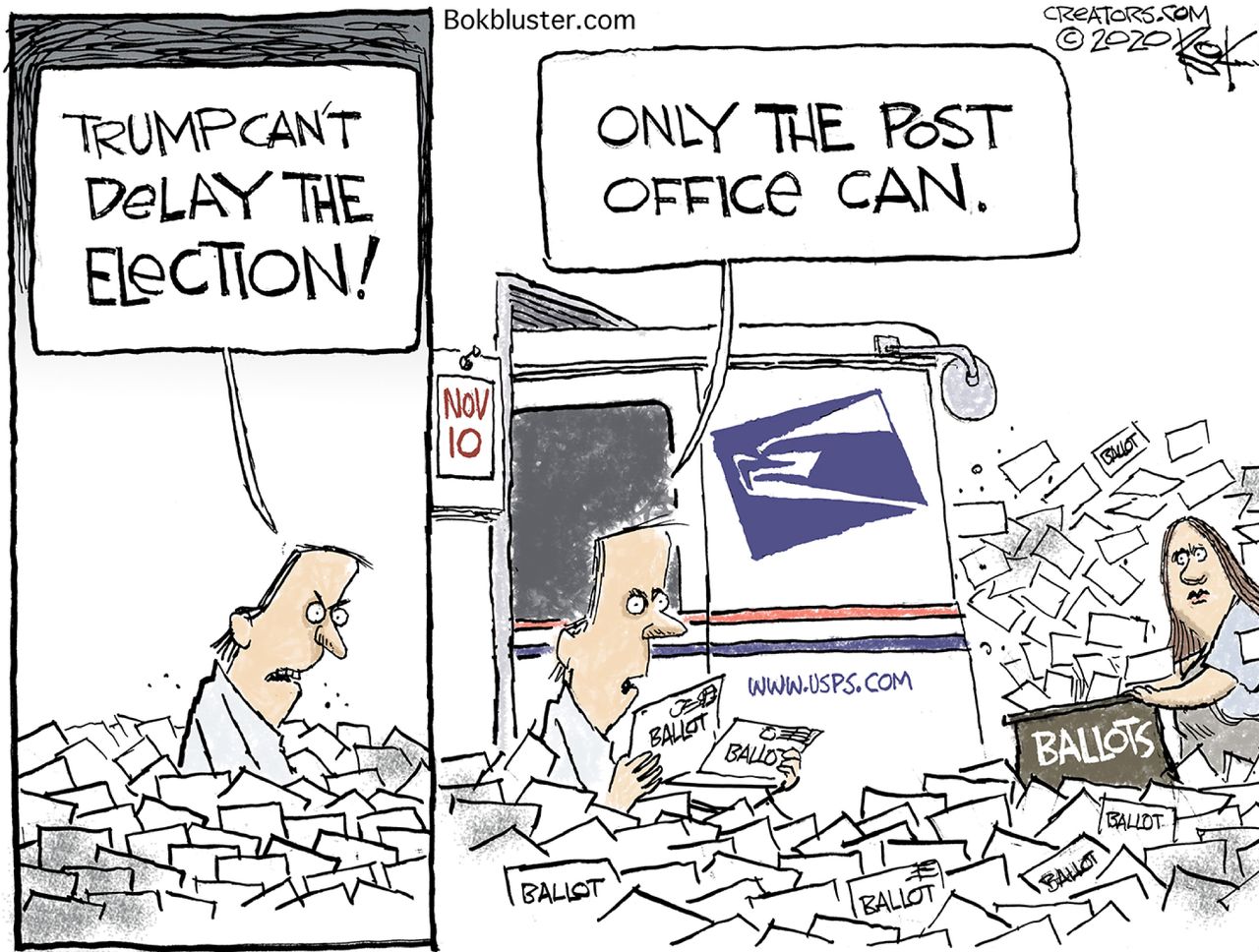 Editorial Cartoon U.S. Trump post office election