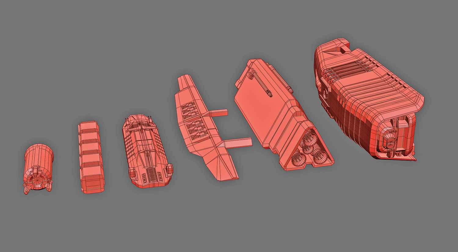 Form your basic ship block out by kitbashing existing modules