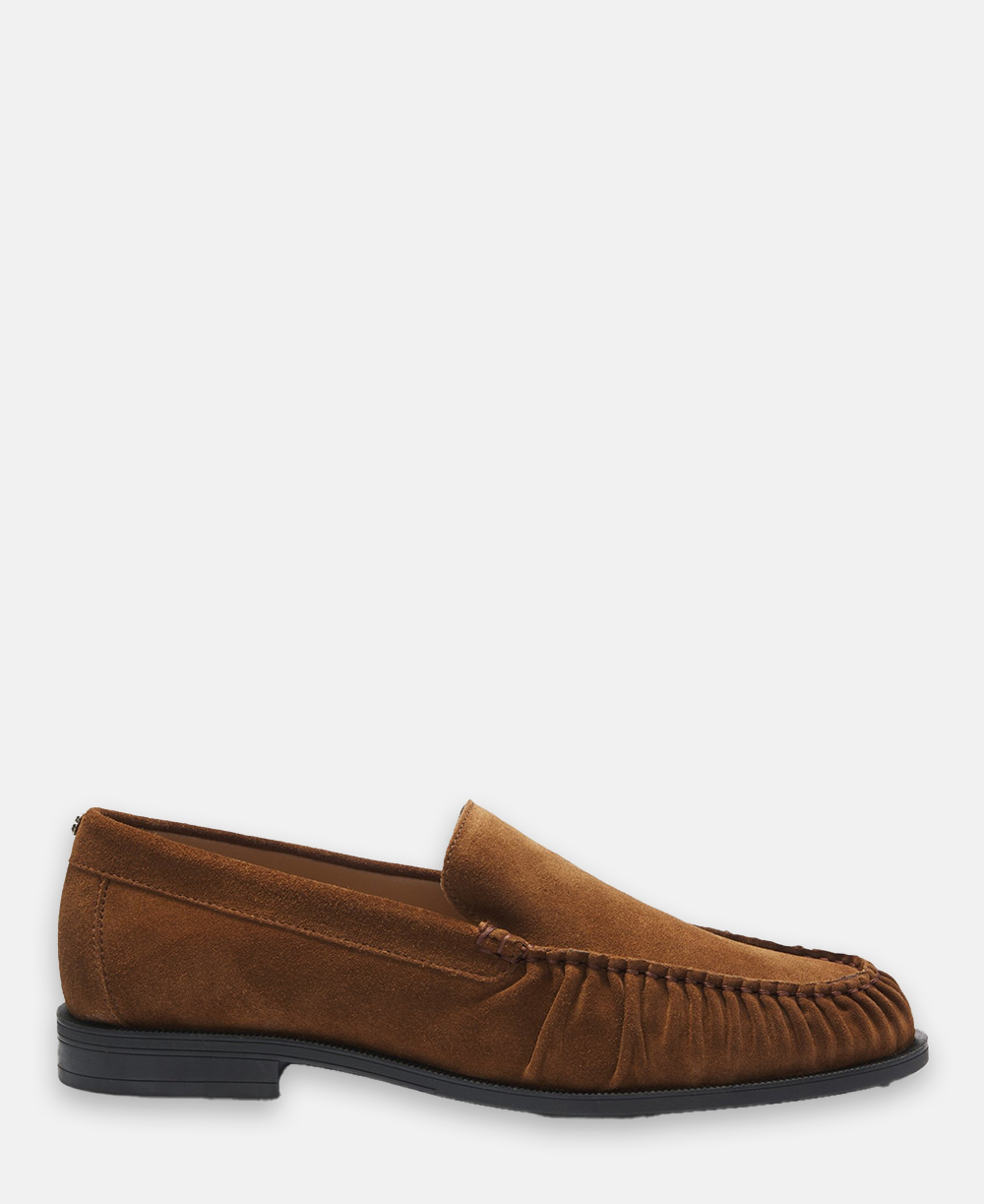 HUGO BOSS AG, Suede Loafers With Ruched Detail