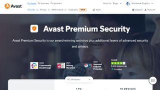 Avast Premium Security website screenshot