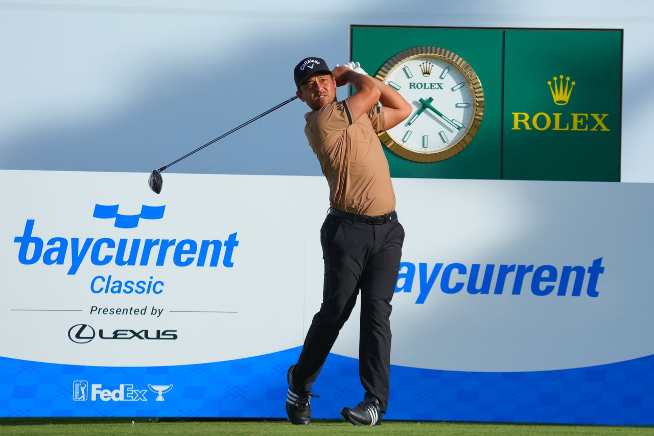 Xander Schauffele hitting driver at the Baycurrent Classic Presented by LEXUS at Yokohama Country Club