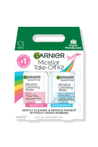 A set of Garnier Micellar waters on a white background.