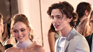 Lily Rose Depp and Timothee Chalamet attend "The King" red carpet during the 76th Venice Film Festival at Sala Grande on September 02, 2019 in Venice, Italy.