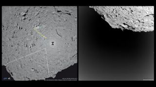 MASCOT's first view of asteroid Ryugu's south pole.