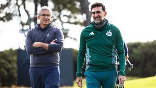 Jay Monahan and Yasir Al-Rumayyan at the Alfred Dunhill Links Championship