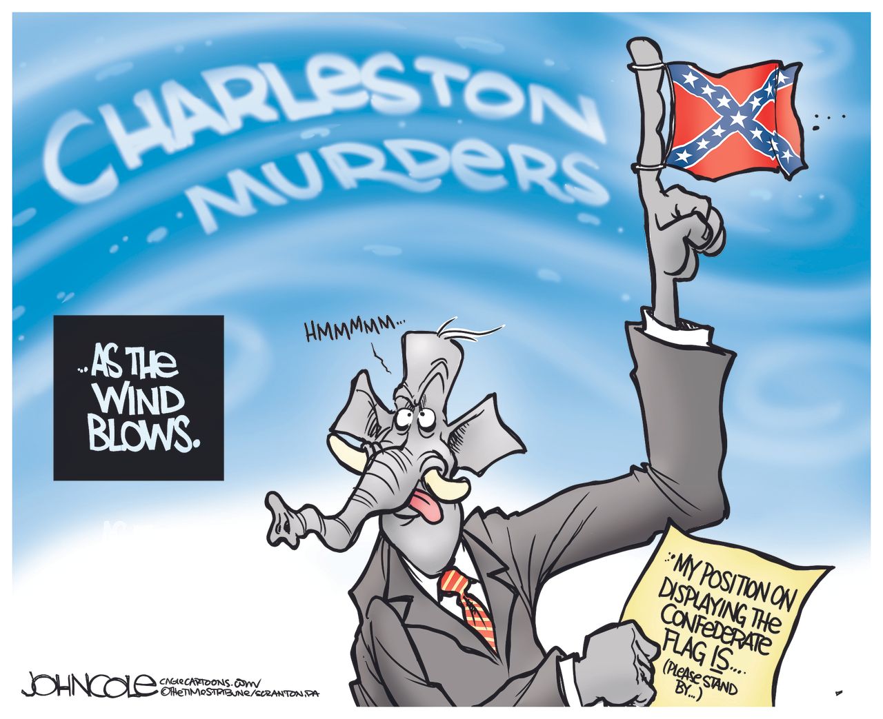 Political cartoon U.S. Confederate flag