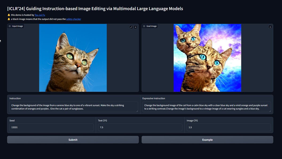 Cat picture on MGIE