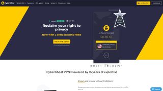 CyberGhost review - homepage
