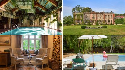 A composite image of four of the best spa breaks in the UK: The Elms Hotel, Barnsley House and Birch.