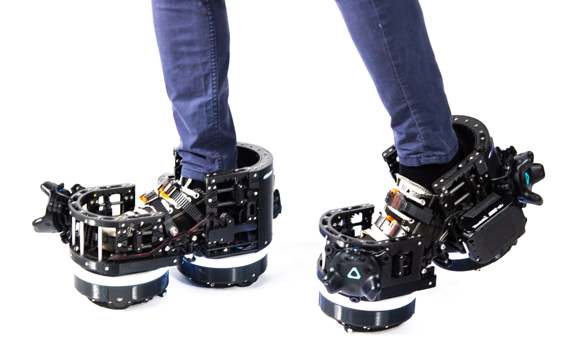 This company's solution to VR locomotion: huge robot shoes | PC Gamer