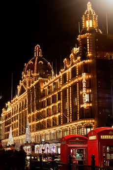 Harrods switches on its Christmas lights