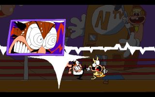 A screenshot of Pizza Tower where Peppino is fighting The Noise.