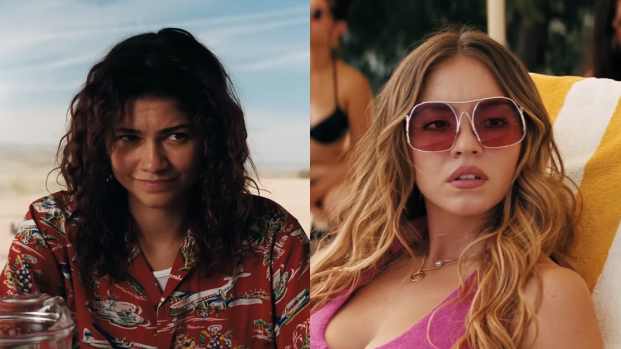 Zendaya and Sydney Sweeney in Euphoria Season 3 side by side. 