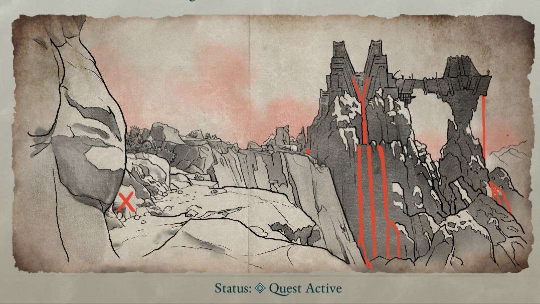 Avowed screenshot showing location of treasure map