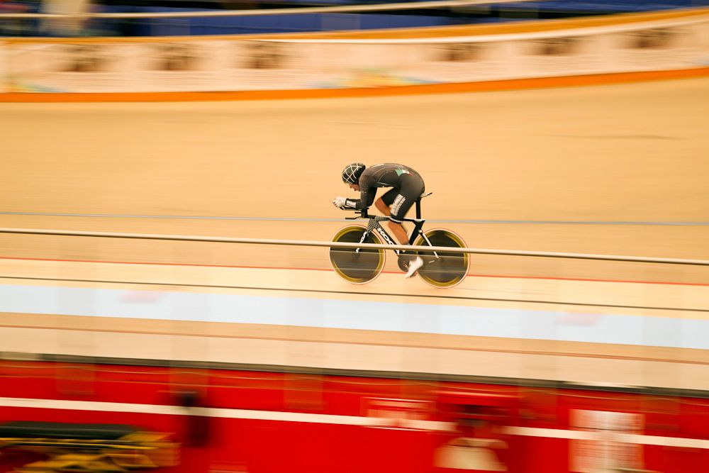 Thomas Dekker rides during the UCI world hour record attempt at the bicentennial velodrome in Aguascalientes