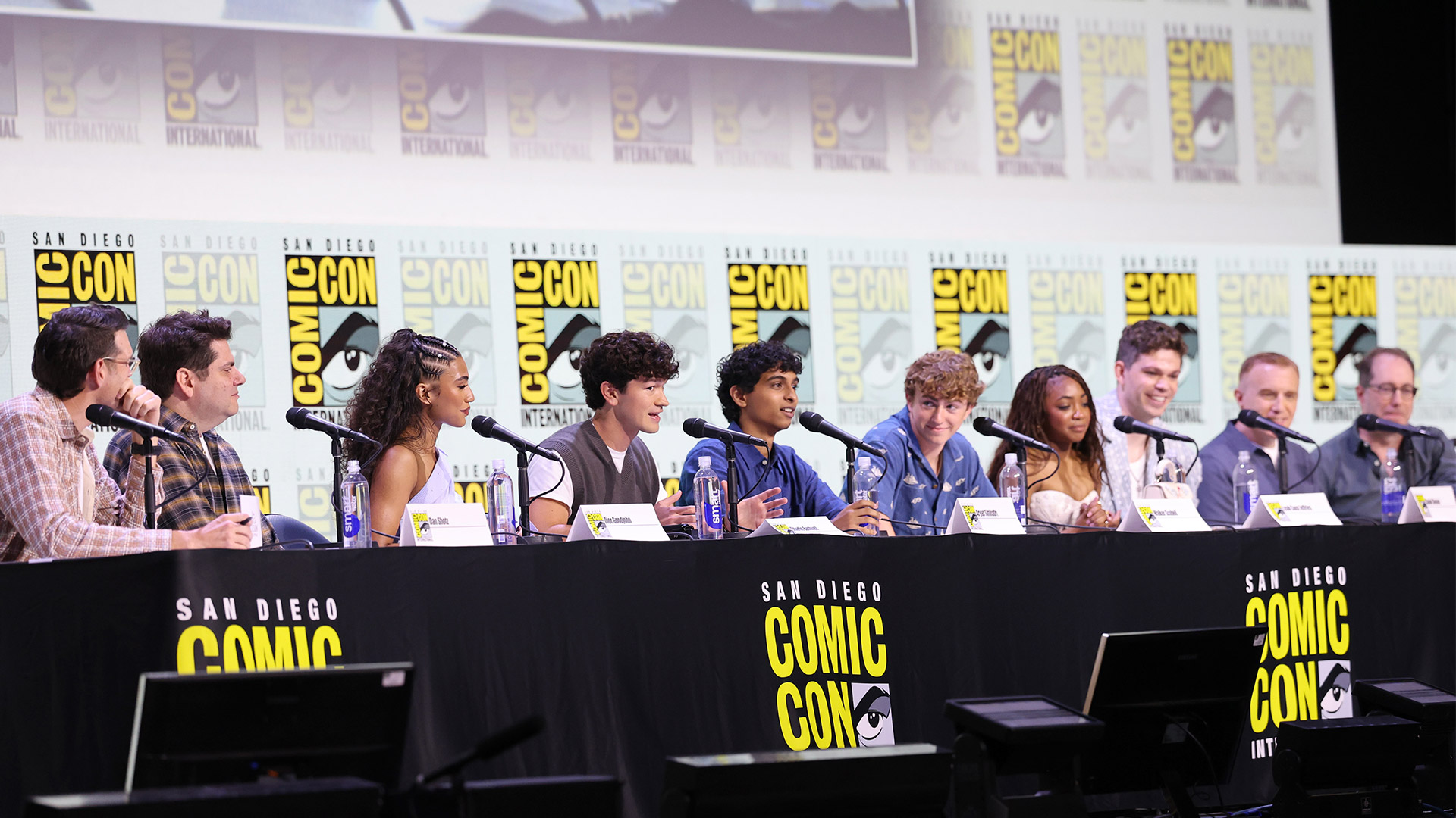 The cast and crew of Percy Jackson And The Olympians season 2 at San Diego Comic-Con