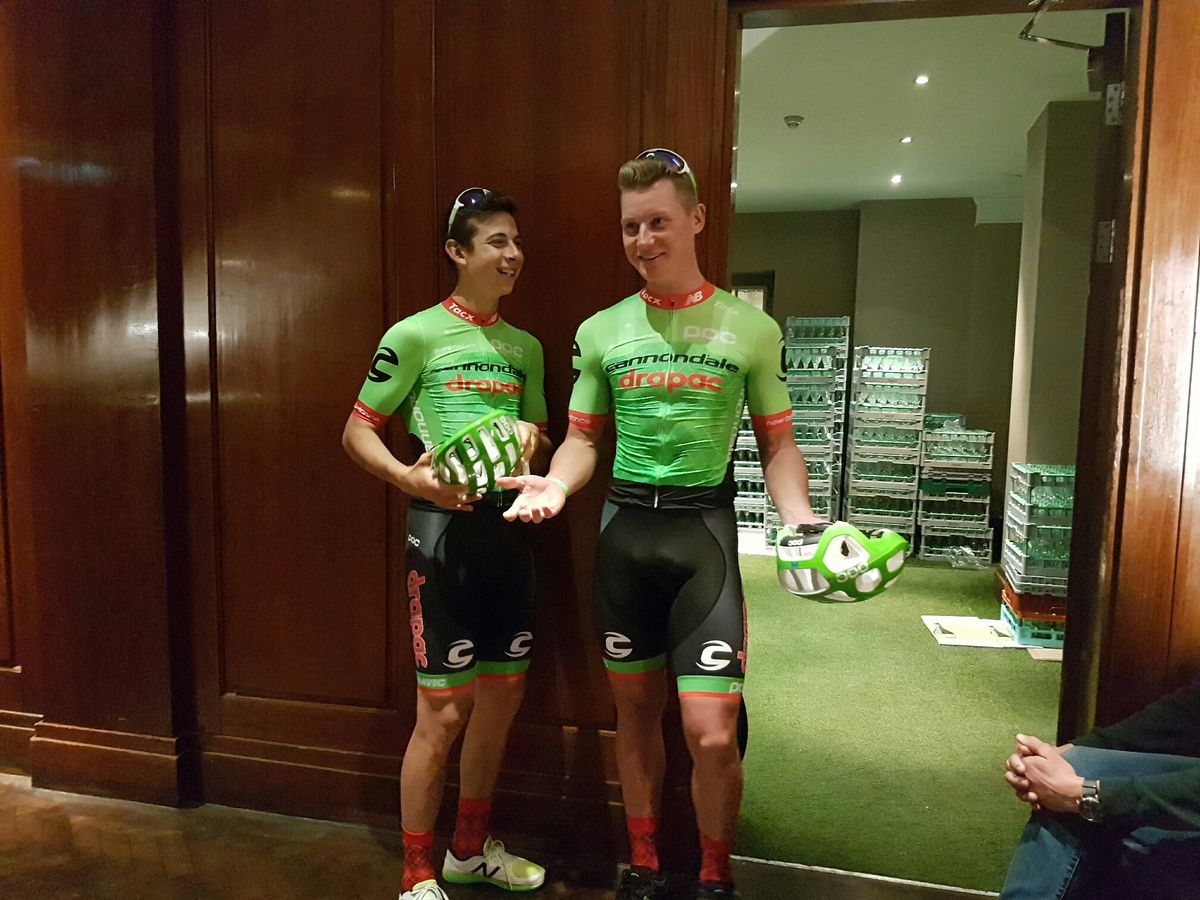 Waiting for Cannondale-Drapac to unveil their new POC team kit at the Roleur Classic in London