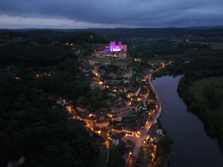 Drone shot of the village.