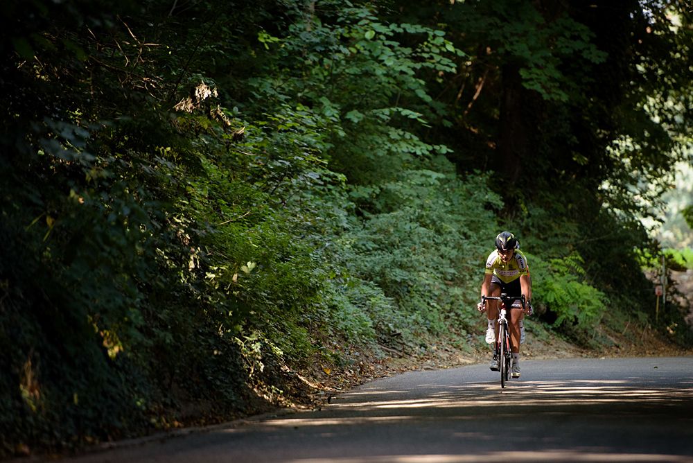 Esra Tromp (Parkhotel Valkenburg) in the break with 45km to go at the 123 km Stage 3 of the Boels Ladies Tour 2016