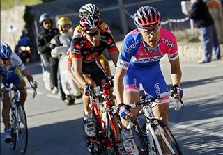 Damiano Cunego (Lampre) attacked, but didn't quite come up with the goods to win the final stage.