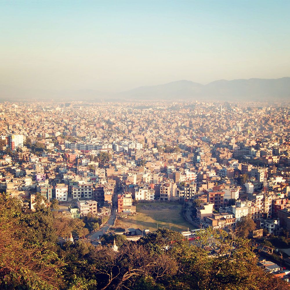 The city of Kathmandu viewed from Swayambhunath Temple. This photo was taken before the 2015 earthquake.