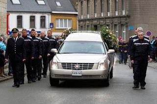 The funeral of Claude Criquielion in 2015