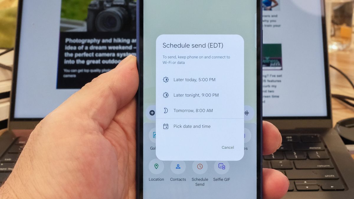 Schedule messaging features on Android and iOS