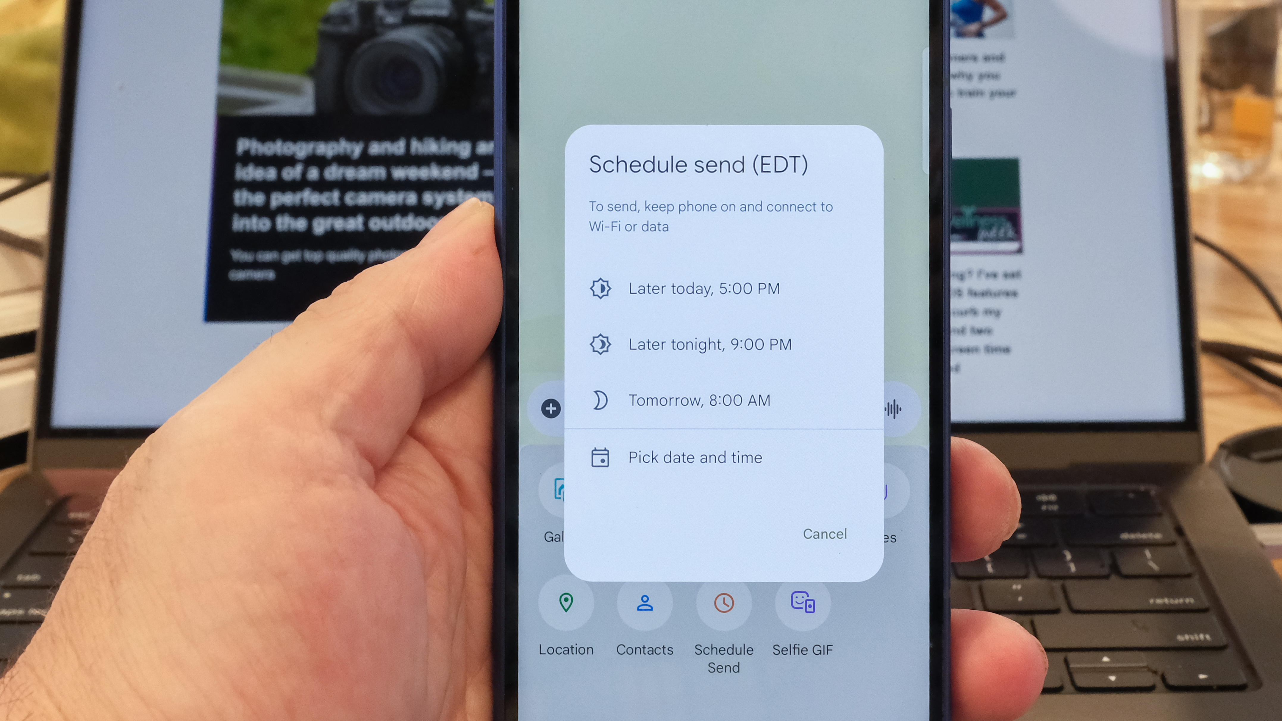 Schedule messaging features on Android and iOS