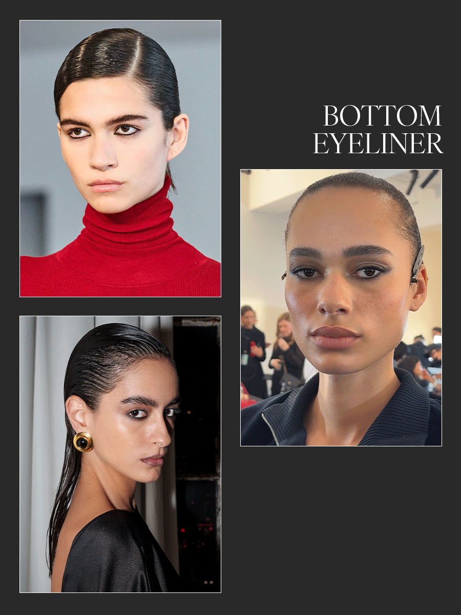 Photo collage of NYFW beauty trends