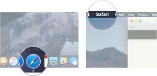 Open Safari, click Safari